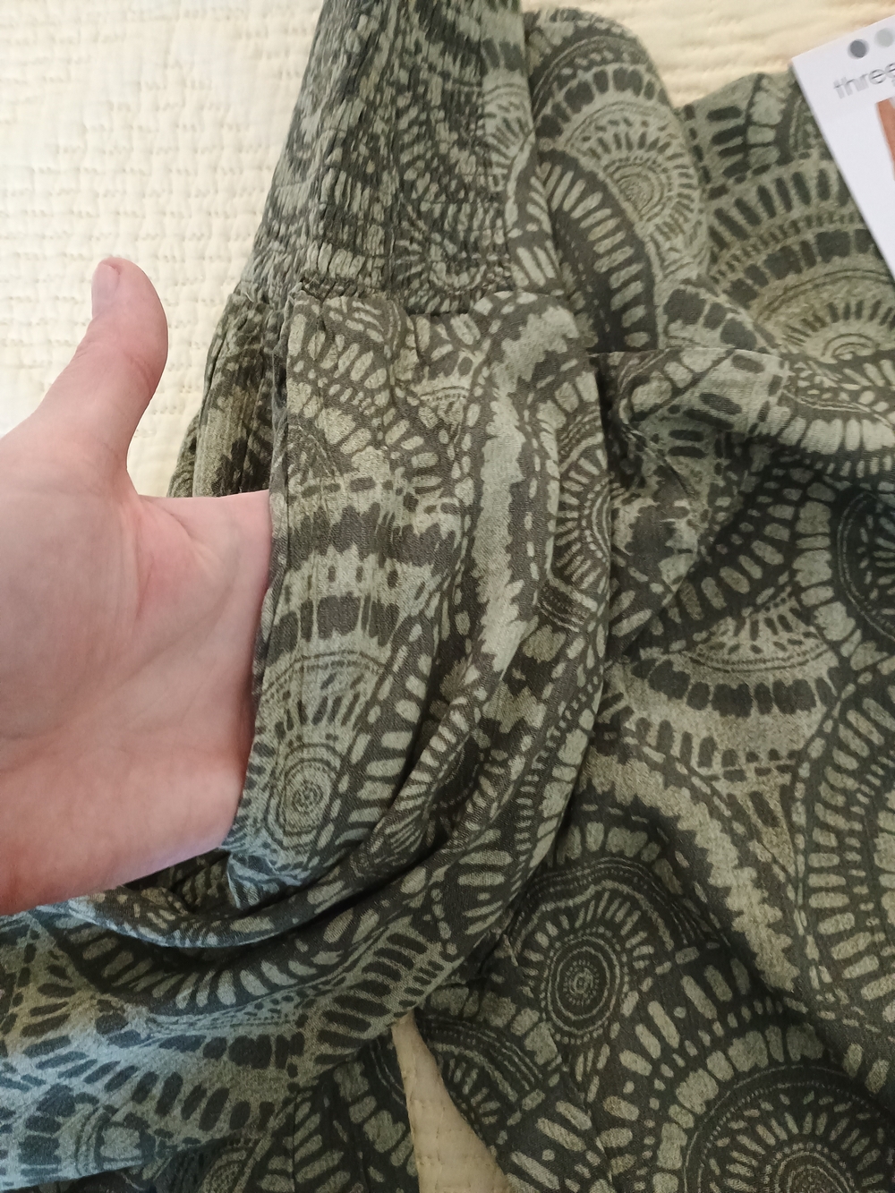 three dots Olive Pull-On Wide Leg Pants - Picture 7 of 9